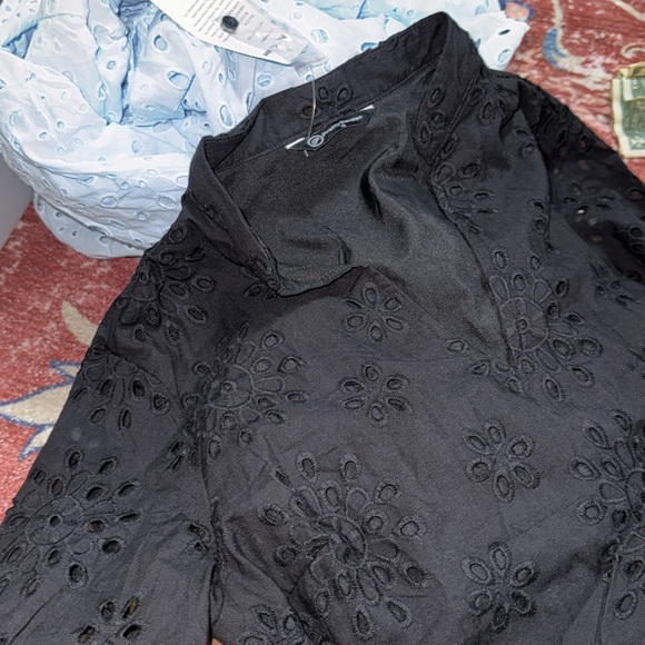 ☀️Black Eyelet hollow out Long Sleeve Dress - Picture 7 of 8